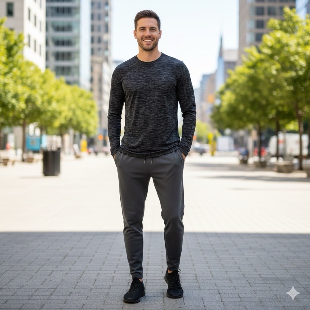 Men’s Marc Ecko Charcoal Heather Black Long Sleeve Tee